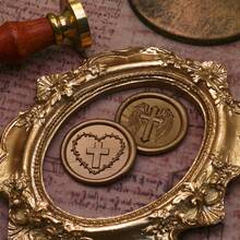 3D立体浮雕蜡封印章 - 暗黑之心渡鸦系列，适用于情书、邀请函、节日贺卡、日记、剪贴簿、DIY工艺品 - 金色 - 查看 4