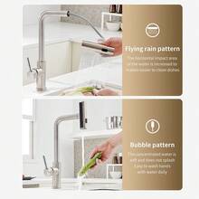 Kitchen Faucet With Pull-Down Sprayer, Waterfall Kitchen Sink Faucet, Commercial Stainless Steel Kitchen Faucet, Single Handle 3-Function Kitchen Sink Faucet With Pull-Down Sprayer - Multicolor - View 6