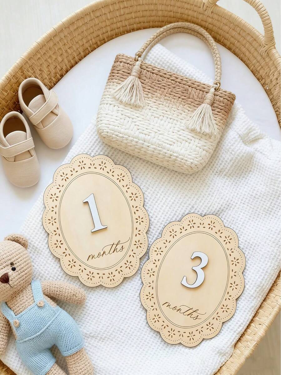 2-In-1 Reversible Milestone Cards Set, Double-Sided Baby Milestone ...