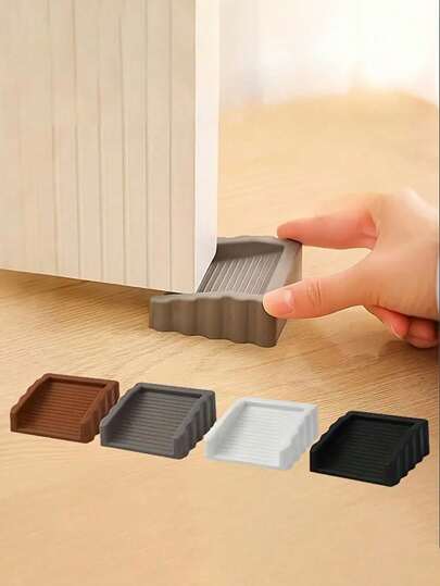 2pcs Wind Stopper Door Wedge - Durable Matte Plastic Door Stopper, Suitable For Wooden And Metal Doors, Wind Proof And Home Safety, Easy To Install Creative Door Stopper