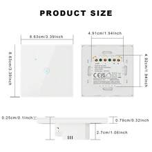 1pc Smart Water Meter Switch With Energy Monitor, ChevoLink WiFi And Bluetooth 5000W EU Wall Switch, DS-101GWN Black/White, Tracks Daily Power Consumption And Cost, Compatible With Alexa, Yandex Alice, Tuya Smart Life App For Remote Scheduling, 8mm Ultra-Thin Panel Suitable For Electric Water Heater - 彩色 - 查看 4