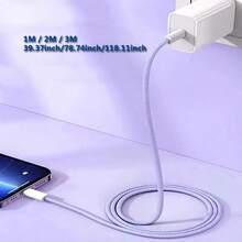 Fast Charging Nylon Braided 60W 5A Type C To Type C/USB To Type C Super Fast Charging Cable For S23 S22 S21 12Pro K50 K60 P40 P60 Android Phone Charger USB C Cord Pro Pro Data USB C Type C Transfer Cord Women's Day Gift - Multicolor - View 2
