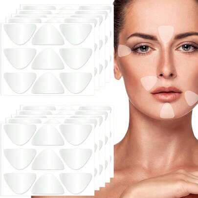 45PCS Forehead And Smile Line Stickers, With A Natural Appearance, Seamless Design, Long-Lasting Adhesion, High-Quality Film, Cheek Contour Stickers, With Fragrance, Non-Irritating, Suitable For All Skin Types.