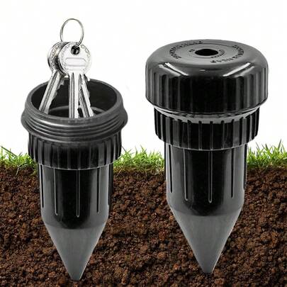 1pc/2pcs Realistic Watering Can Key Hider, Waterproof Rust-Resistant Underground Secret Room, For Storing Spare Keys, Prevent Loss Storage Box, Suitable For Garden, Lawn And Yard, Outdoor Safety Device, Disguised Spare Key Storage