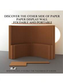 Room Divider,Bedroom,Multi Functional Folding Room Partition Screen With Shelving ,Made Of Kraft Paper, Perfect For Living Rooms, Offices, And Beauty SalonsMade Of Kraft Paper, Perfect For Living Rooms, And Beauty Salons - braun - Übersicht 6