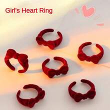 草莓植绒戒指盒，红色珠宝礼盒，创意迷你订婚首饰盒，戒指盒，首饰盒，耳环盒，耳环戒指包装收纳盒，可爱礼盒，节日派对礼物，圣诞礼物。植绒仿甜美可爱迷你个性化订婚首饰盒。 - 紅色 - 查看 14