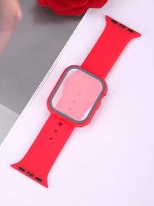 二合一运动硅胶表带和表壳套装，兼容 40mm、41mm、42mm、44mm、45mm、46mm 和 49mm 尺寸的 表带和表壳。柔软舒适的硅胶表带搭配铆钉表扣。防震防刮的硬质 PC 材料和钢化玻璃保护膜一体成型。兼容 Series Ultra/11/10/9/8/7/6/5/4/SE。男女通用智能手表表带和表壳套装。 - 紅色 - 查看 9