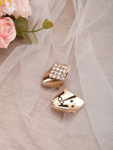 2 chiếc (1 cặp) Miếng bảo vệ mũi giày cao gót màu vàng, bạc, xám kim loại, đen, phụ kiện sửa chữa mũi giày, trang trí mũi giày bằng kim loại, che khuyết điểm mũi giày, bảo vệ giày chống mài mòn, làm mới giày cũ tức thì. - Vàng - Xem 8