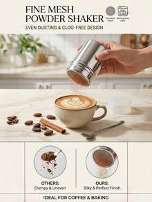 1个高品质不锈钢筛子，带盖，适用于糖、面粉、可可粉、小苏打等，家用和商用厨房均可使用。 - 彩色 - 查看 4