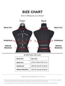 1pc Women's Faux Leather Body Harness With O-Ring Buckle, Punk Gothic Chest Harness For Festival Rave Party Clubwear - 彩色 - 查看 6