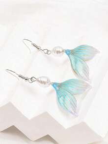 1 Pair Delicate & Versatile Mermaid Tail Design Creative Minimalist Korean Style Earrings - Mermaid Tail - View 4