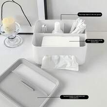 1pc Multifunctional Desktop Storage Box, Tissue Box, Drawer-Style Tissue Box, Remote Control & Miscellaneous Organizer Rack - A - View 11