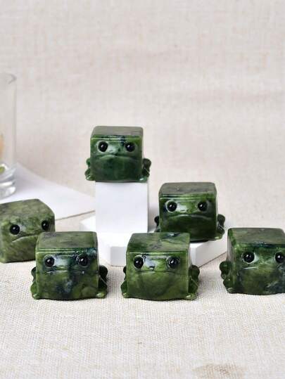 CUPIDCRYSTAL Rana tallada en cubo de cristal natural, decoración de talla de cristal linda, regalo perfecto para el Día de San Valentín, Pascua, cristal y piedra