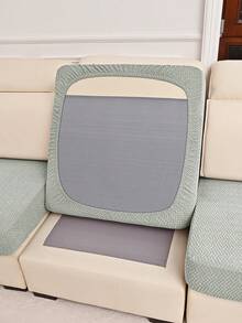 1件/2件/3件装条纹沙发坐垫套，经典简约纯色弹力防尘保护套，适用于酒店、卧室、客厅 - 條紋格沙發坐墊套1人 - 查看 32