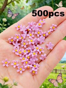 100/200/300/500/1000pcs Pack Cute Mini 0.75cm/0.29inch Flat Flower Resin Embellishments, For Jewelry Making - 100 Flowers - View 41