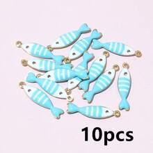 10-20个 18x5mm 不锈钢鱼形珐琅吊坠 不锈钢DIY首饰制作配件 - fish charms - 查看 28