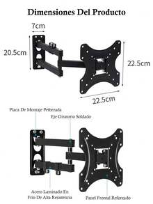Soporte De TV Monitor Pantalla Vesa Articulado De 17 A 47 Pulgadas - Negro - Ver 13