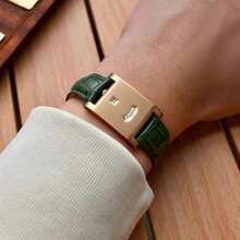 CILOA Men's Unique Square Dial Quartz Waterproof Watch[522] - 軍綠色 - 查看 5