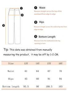 Teen Girls' High Waist Casual Versatile Simple Style Blue Jeans - Baby Blue - View 6