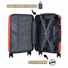 Set Maletas Kit Viaje Mano Avion 20in Con Caja  Maquillaje - Azul - Ver 4