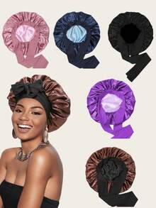 Gorro de dormir con estampado floral, gorro elástico con estampado, gorro para el cuidado del cabello, gorra de ducha - Multicolor - Ver 1