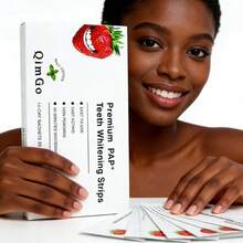 7-14-21片装草莓味牙齿美白贴片 + PAP + 干胶 + 牙齿美白贴片，牙齿美白，深度清洁，口腔护理，美白贴片，清新口气，牙齿美白贴片，旅行和居家两用，日常使用 - PAP+乾貼+美白牙貼 - 查看 1