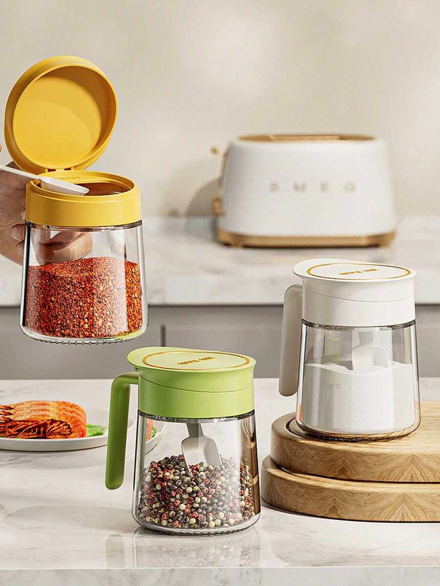 Seasoning Jar Set, Airtight Spice Jars Bottles, Kitchen Condiment Storage Containers - Multicolor - View 1