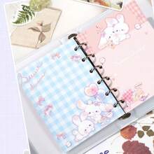 Japanese Bead Chain Lock Release Sticker Notebook, Loose Leaf Notebook, Dreamy Cartoon Sticker Storage Notebook Binder - Multicolor - View 2