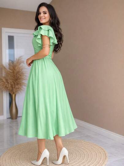 SALTO ALTO vestido midi feminino  elegante  Festa    Pano    Formal e Noturno    verano