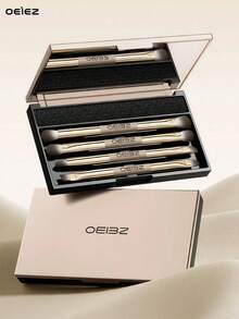 OEIEZ 2合1多功能化妝刷套裝附禮盒，適用於底妝、遮瑕、腮紅等，女性與女孩的理想禮物，金色 - 金色 - 查看 10