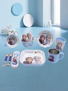 Disney Bộ đồ ăn hoạt hình Anna và Elsa trong phim Frozen: đĩa vuông, bát ren, bát có quai đơn, cốc hai màu, cốc có quai đơn bằng thép không gỉ, nĩa và thìa, bộ đồ ăn gia đình, tiệc sinh nhật, Giáng sinh, đẹp và bền. - Nhiều màu - Xem 9