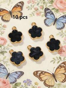 5/20/30/50/100/200/300/500pcs Multi-Color Fashionable Elegant Four-Leaf Clover & Five-Petal Flower Pendant, Suitable For DIY Necklace, Bracelet, Earring, Keychain, Phone Strap, Couple Gift Jewelry Making - Five-petal Flower - View 16