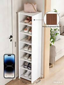 Tủ đựng giày đa năng, kệ giày nhiều ngăn cho lối vào nhà, tủ đựng đồ dùng ký túc xá, thiết kế tối giản hiện đại. - trắng - Xem 3