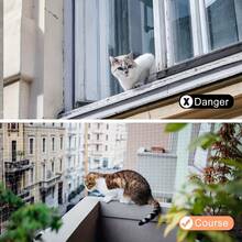 3 Meters*4m Cat Balcony Safety Net (Includes 20 Straps, 20 Expansion Screws, 20 Hooks) Cat Balcony Protective Fence Net, Cat Anti-Fall Net, Cat Railing Net, Pet Enclosure Suitable For Balcony, Railing, Stairs, Terrace, Etc. - 300x400cm - View 3