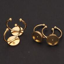 10 件套 304 不锈钢戒指托盘，袖扣戒指吊坠托盘，袖扣戒指底座，DIY 首饰制作配件 - 戒指底托 - 查看 5