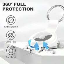 4pcs Holder Case For Air Tags Ultra Light Silicone Sleeve For Tracker Durable Anti-Scratch Protective Skin Cover With Anti-Losing Keychain Ring Accessory Compatible With Air Tracker Tags 4 Colour - / - View 3