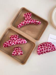 1个/4个装女士复古豹纹发爪夹，百搭优雅发夹，奢华配饰夏季发饰沙滩发夹度假发饰 - 彩色 - 查看 2