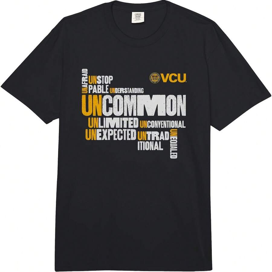 Virginia Commonwealth University VCU Rams Uncommon Comfort ColorsD Adult Heavyweight T-Shirt - Black - View 1