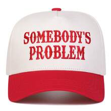 1pc Women's "Somebody's Problem" Trucker Hat, Personalized Embroidered Letter Baseball Cap, Streetwear Fashion 5-Panel Hat, Outdoor Sun Protection Casual Hat For Spring/Autumn Travel, Beach,Summer - Multicolor - View 12