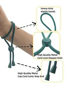 3pcs Adjustable Classic Elastic Hair Ties, African Ponytail Dreadlocks Curly Hair Bands, Women Hair Accessories, Couples Gift, Hair Washing Ties - Multicolor - View 8