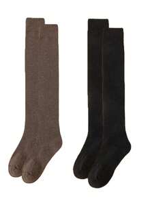 1 Pair Women's Thick Thermal Lined Over-The-Knee Socks, Suitable For Daily Wear In Winter - Coffee Brown - View 13