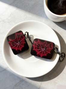 1个黑色外壳红色爱心蜘蛛网+钥匙扣TPU耳机保护套，兼容苹果1/2/3/4、Pro/Pro2蓝牙耳机保护套 - 彩色 - 查看 4