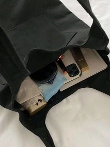 حقيبة يد نسائية، لون موحد، سعة كبيرة، DIY، هدية عيد ميلاد، مدرسة، صورة قابلة للتخصيص، اسم قابل للتخصيص، أساسيات السفر، جيب صغير، هدية للصديقة، الأم، هدية عيد الأم، هدية شخصية، حقيبة كتف - متعدد الألوان - مشاهدة 3