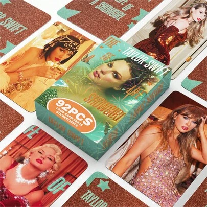 Taylor CARD, 60PCS CARD + 32PCS STICKERS, The Life Of A Show-Girl, Music Fans Merch Goods, High-Quality Card Display, 60pcs Card New Album Cards, Can Be Stored In Card Cases, Wallets, Backpacks, Etc., Also Can Be Used As Decorations, Desktop Decor, Birthday Gifts