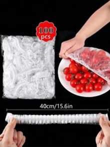 500/200/100片装一次性保鲜膜，用于保存剩菜剩饭，弹性好，自带密封功能，适用于碗碟，餐厅、烧烤店、家庭及塑料餐具。 - 彩色 - 查看 1