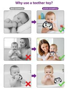 2 件卡通猫遥控牙胶玩具和熊形遥控牙胶玩具 - 教育游戏手柄牙胶玩具，适合 6-12 个月婴儿的完美感官咀嚼玩具 - 彩色 - 查看 8