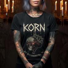 Korn Shirt Retro Est 1993 Bakersfield CA T-Shirt Vintage Nu Metal Band Fan Gift Classic Band Graphic Korn Aesthetic Rock - 黑色 - 查看 1