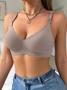 两件套哺乳文胸套装，舒适简约设计，前扣可拆卸，适合哺乳期和孕期穿着。 - 彩色 - 查看 2