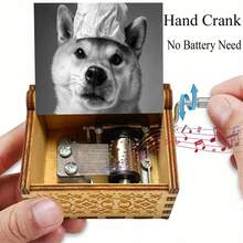 Meme Shiba Inu Hand Crank Music Box - "You Are My Sunshine" Wooden Musical Box, No Battery Needed, Funny Gift For Friends - Shiba Inu  Hand-cranked Music Box - View 6
