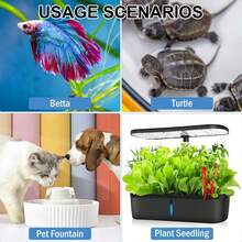 Calentador de acuario sumergible pequeño con pantalla digital y alimentación por USB de 10 W, mini calentador para pecera - Negro - Ver 5